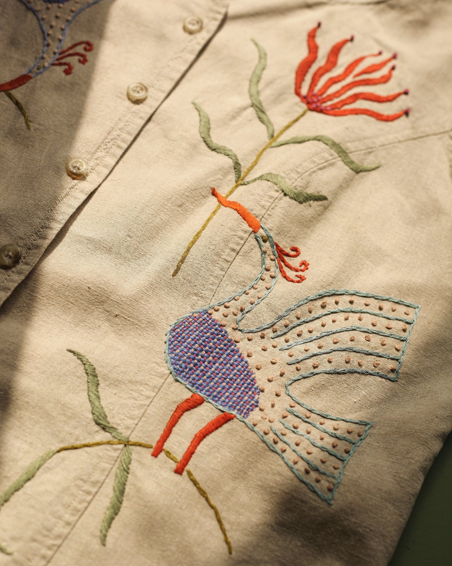 Hand Embroidered Folk Vest