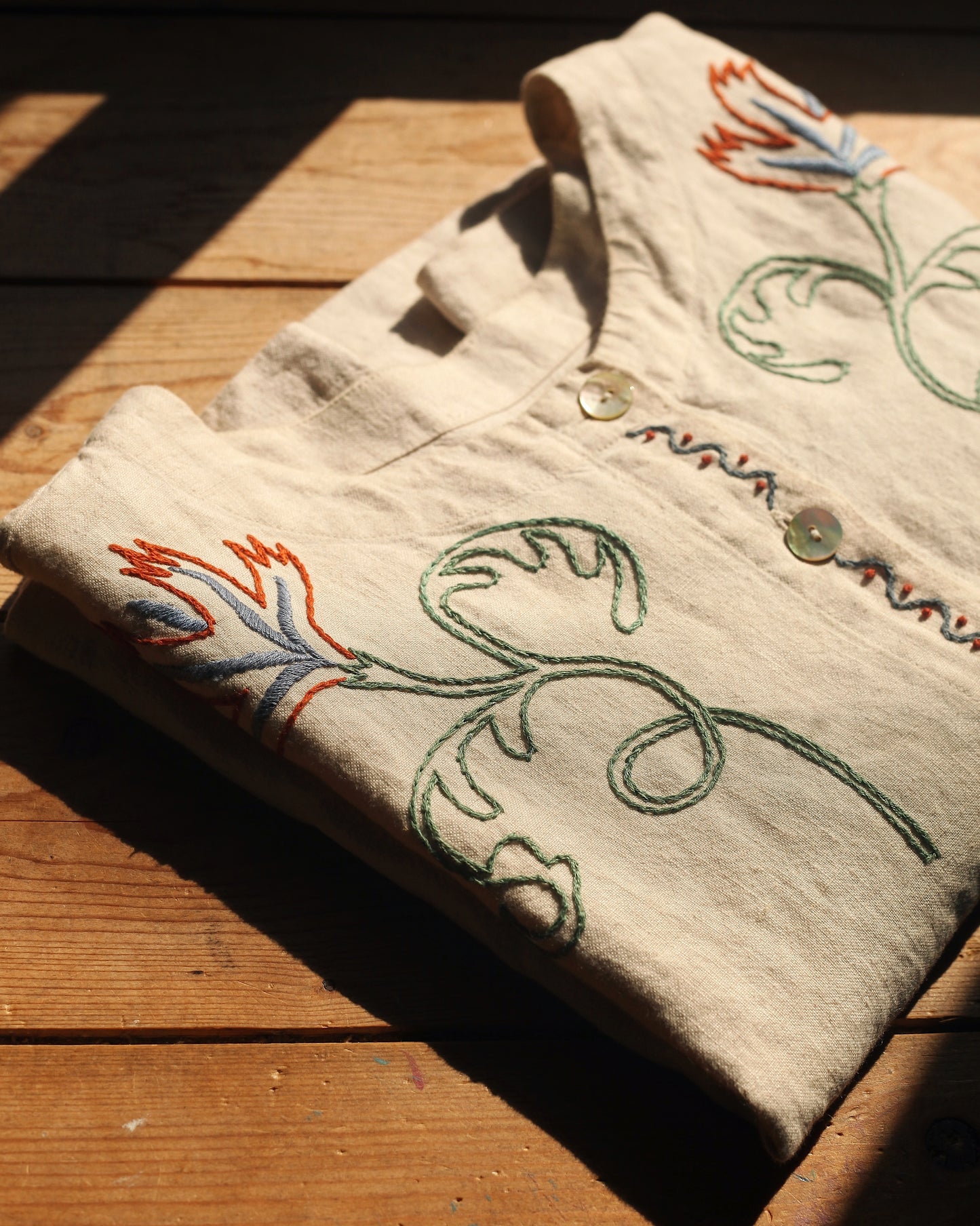 Hand Embroidered Fawn Blouse