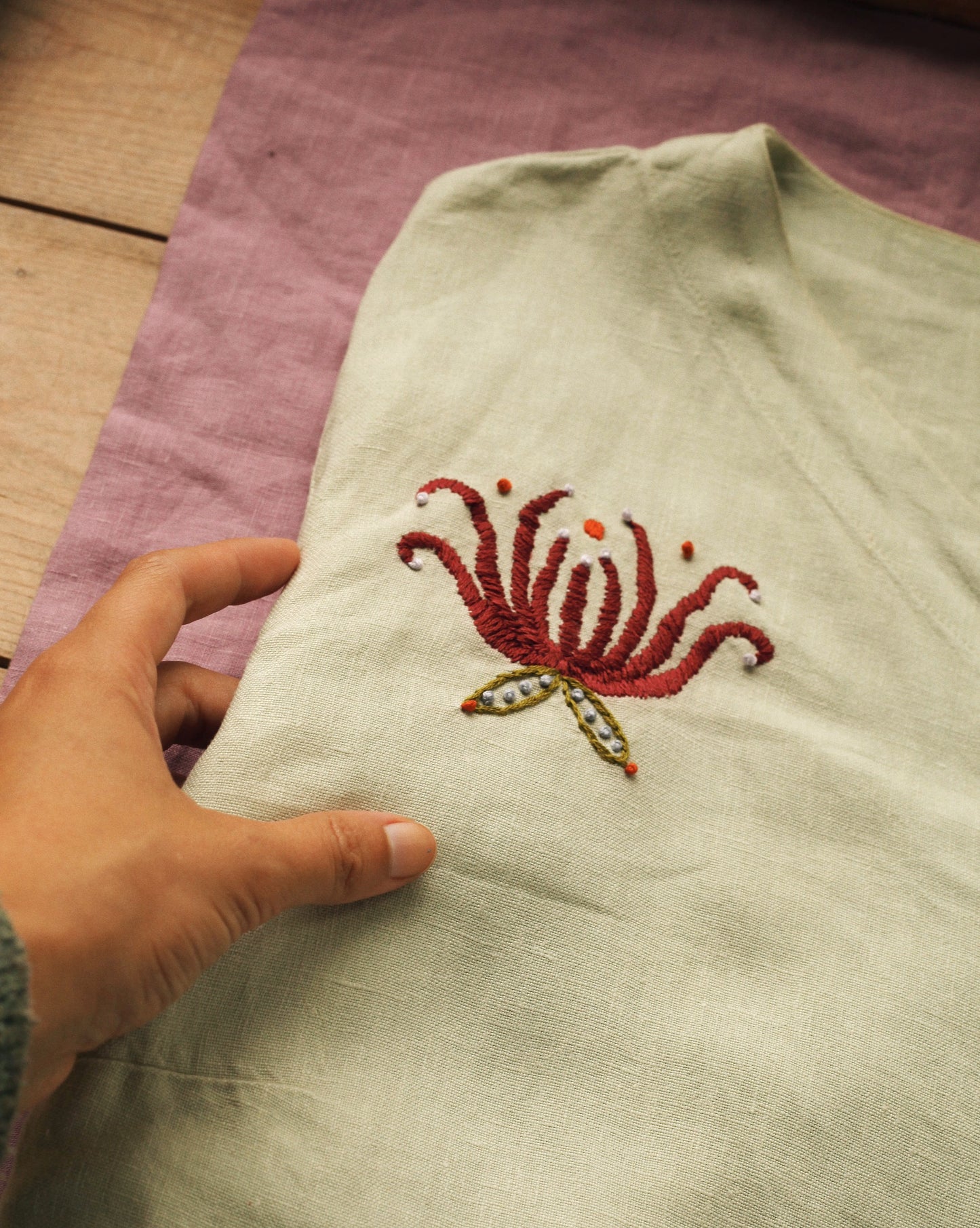 Hand Embroidered Asymmetric Top