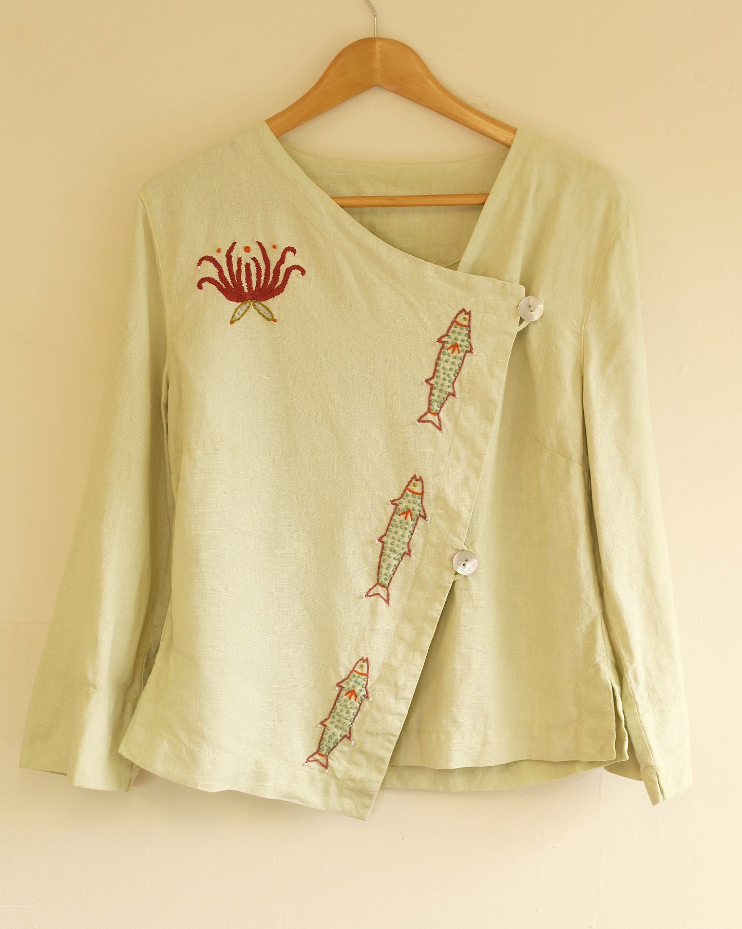 Hand Embroidered Asymmetric Top