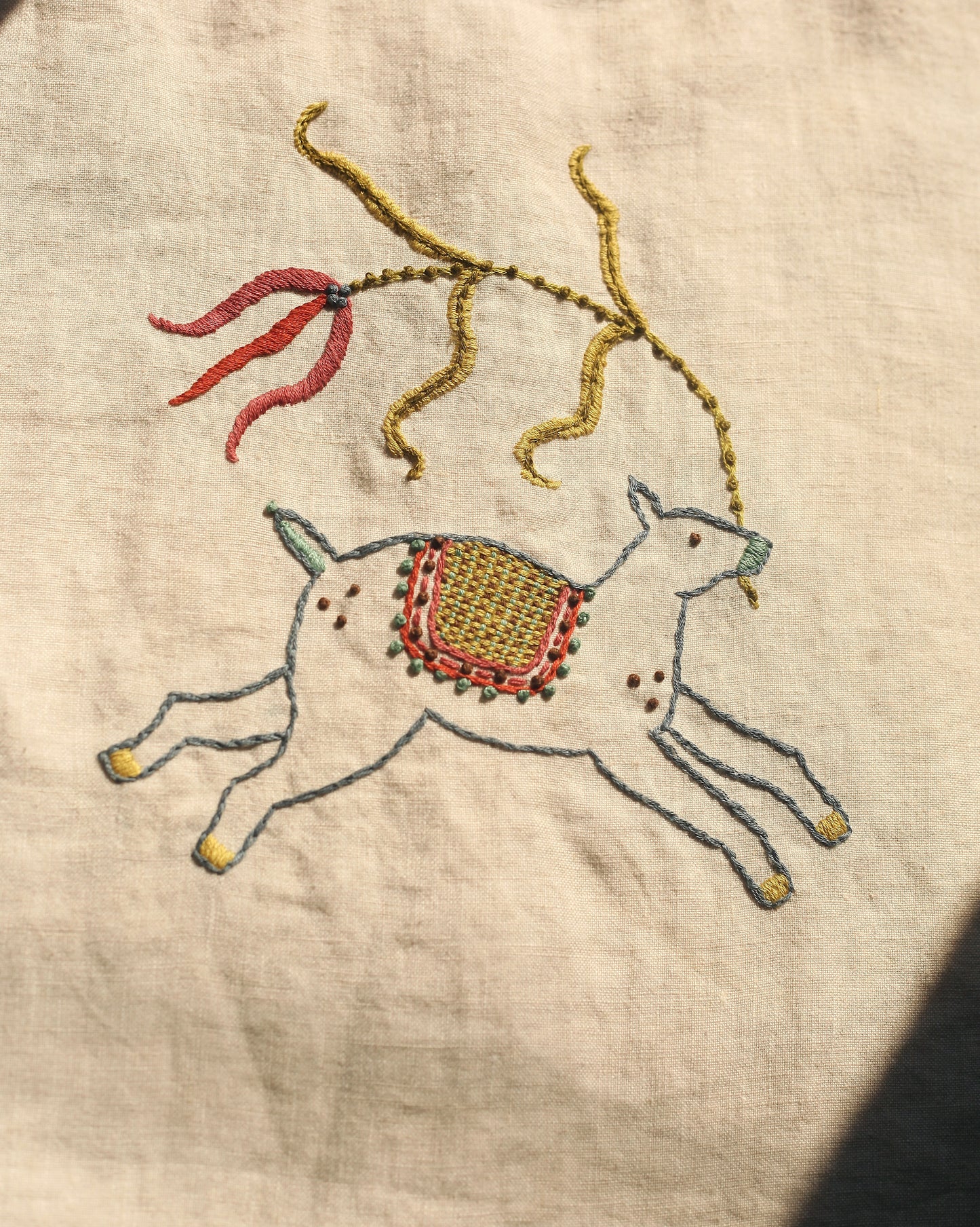 Hand Embroidered Fawn Blouse