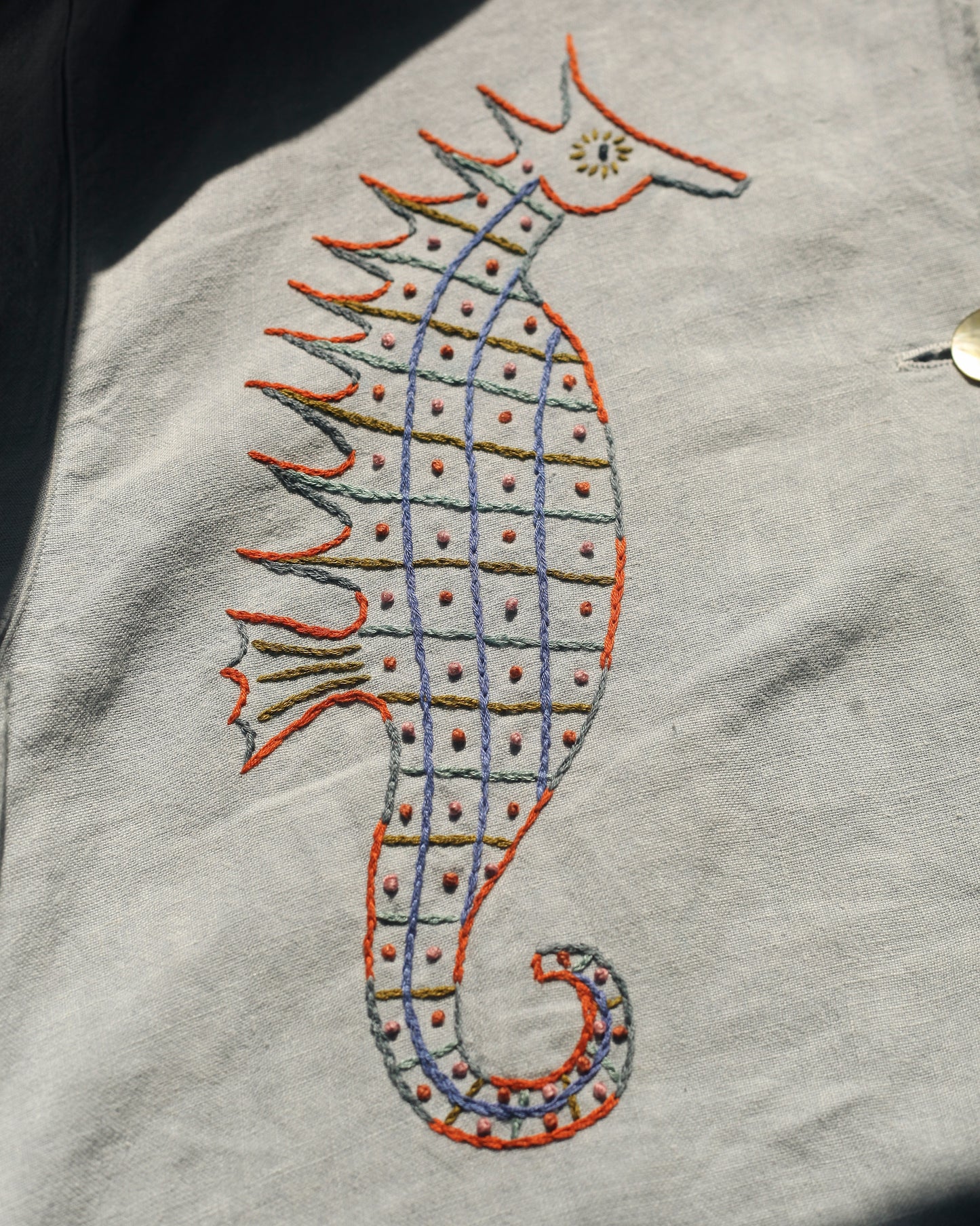 Hand Embroidered Seahorse Blouse