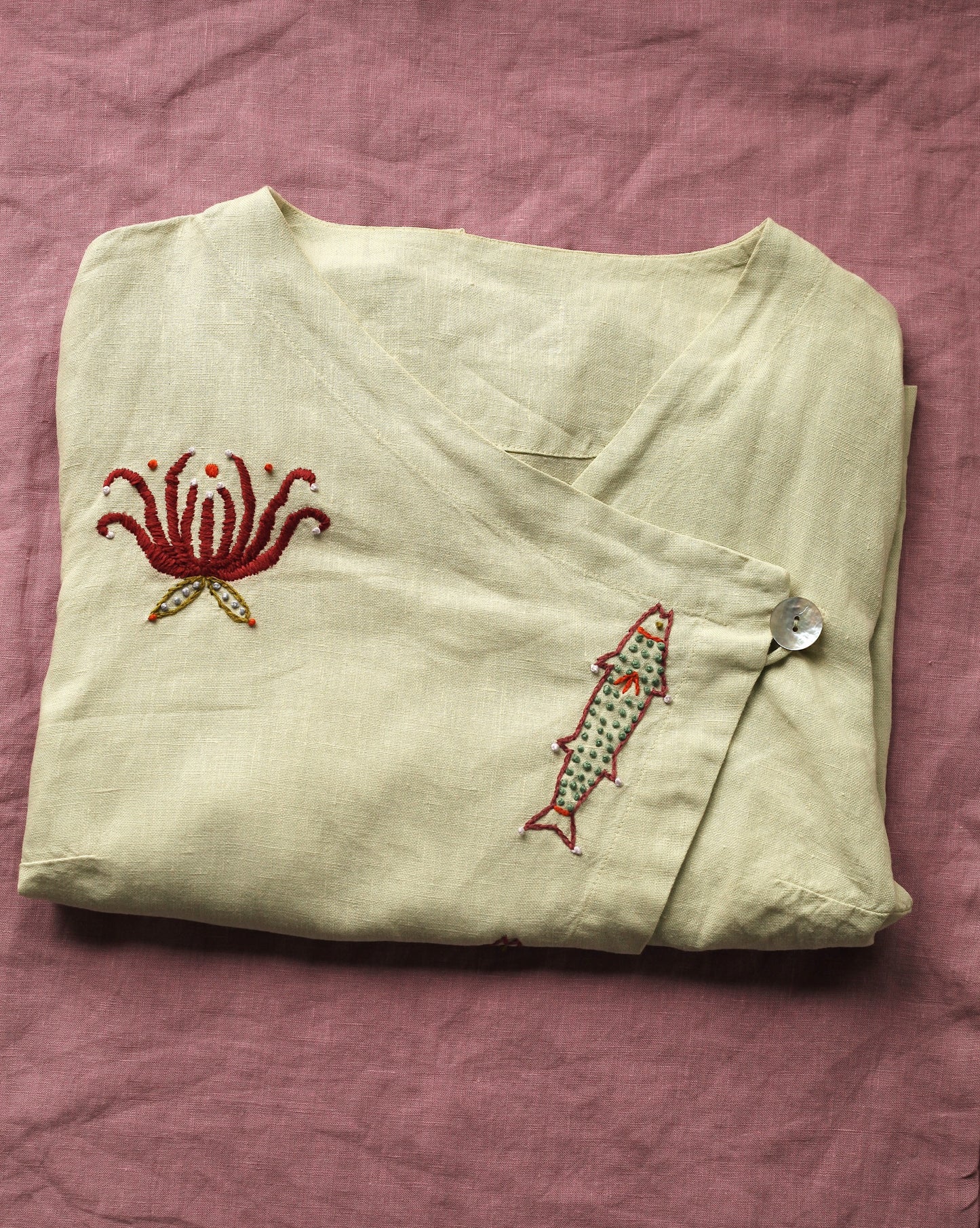 Hand Embroidered Asymmetric Top
