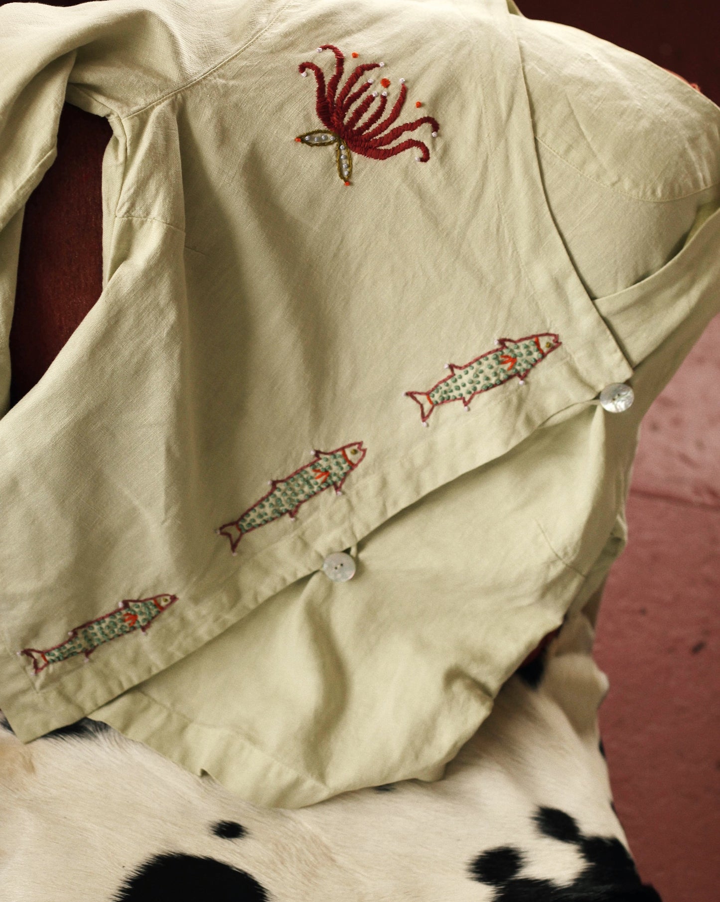 Hand Embroidered Asymmetric Top
