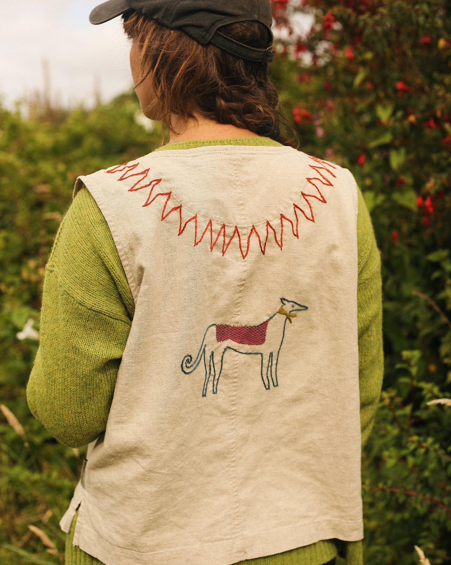 Hand Embroidered Folk Vest