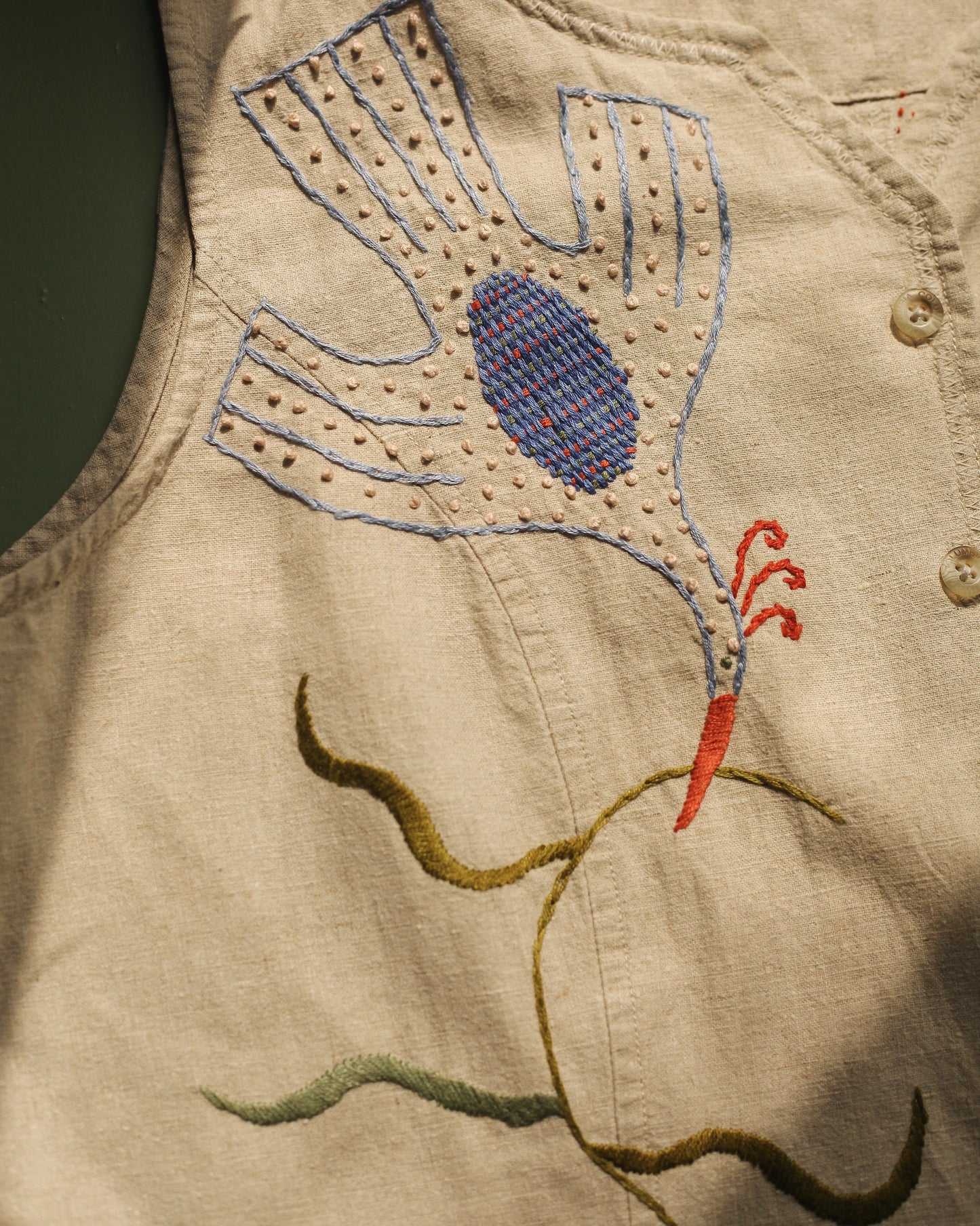 Hand Embroidered Folk Vest