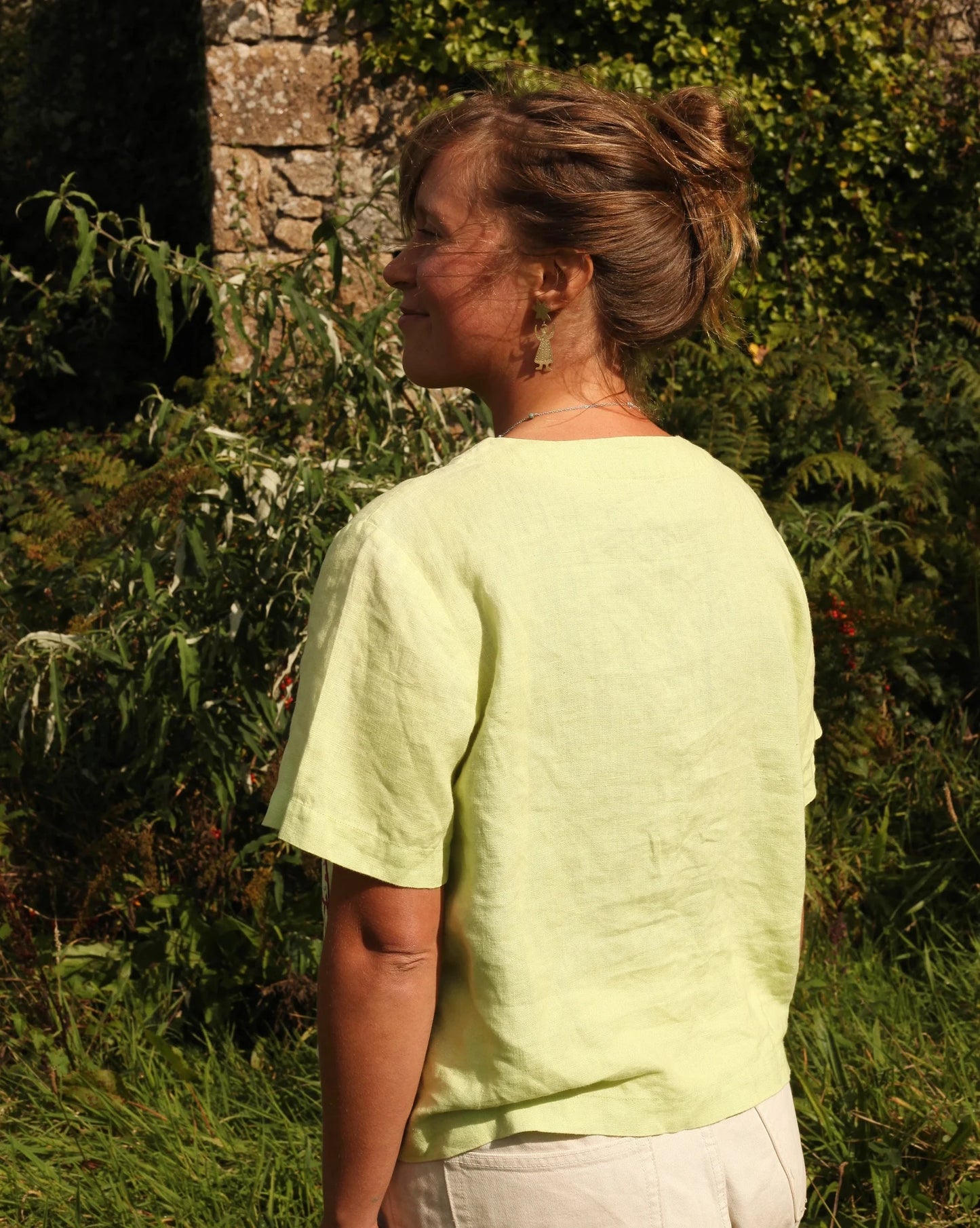 Hand Embroidered Linen Tiger Blouse