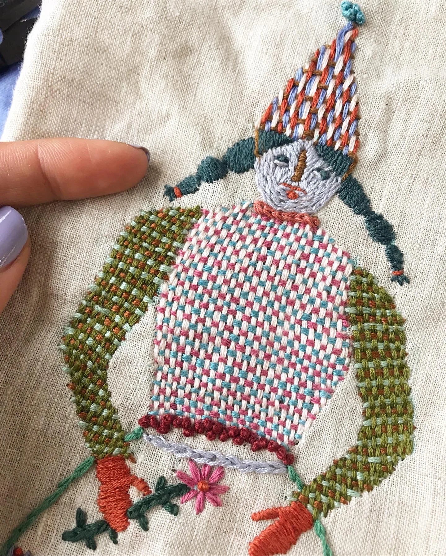 Hand Embroidered Doll