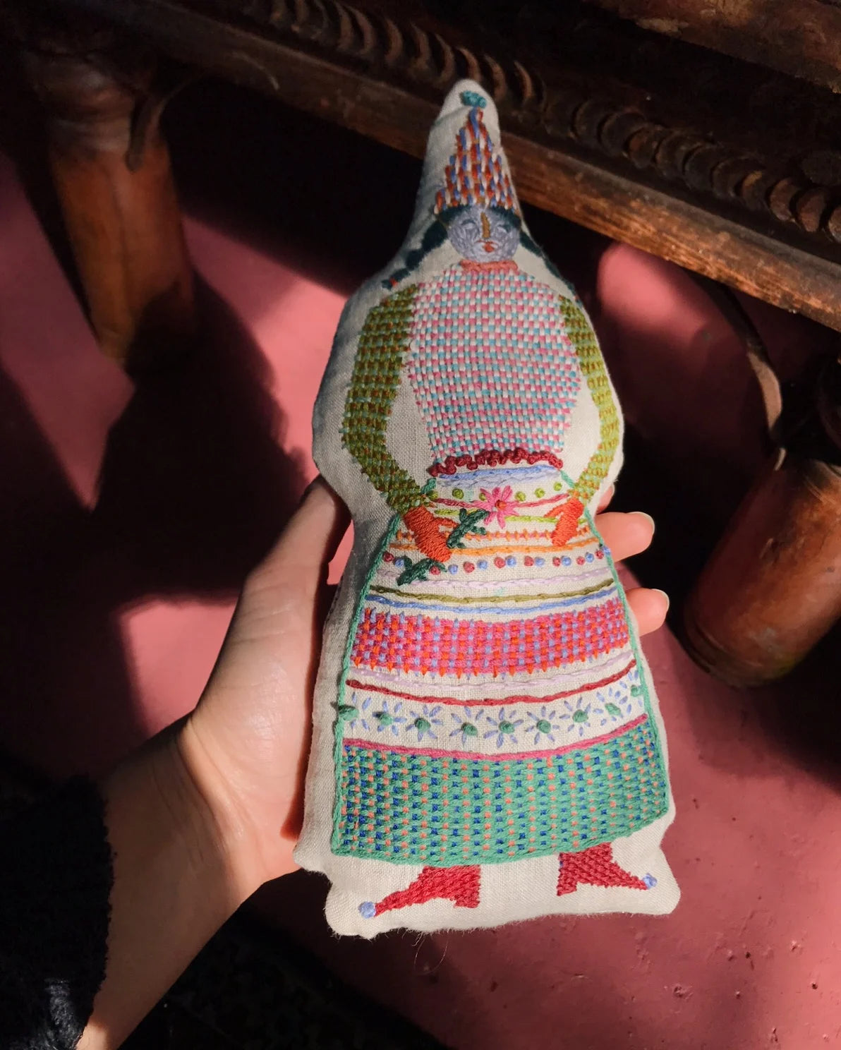 Hand Embroidered Doll