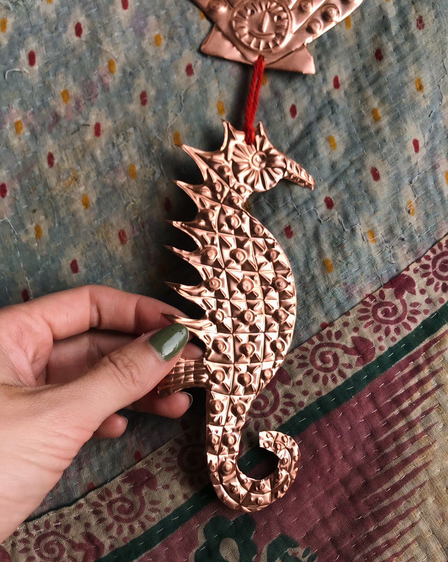 Copper Seahorse & Shell Wall Decoration
