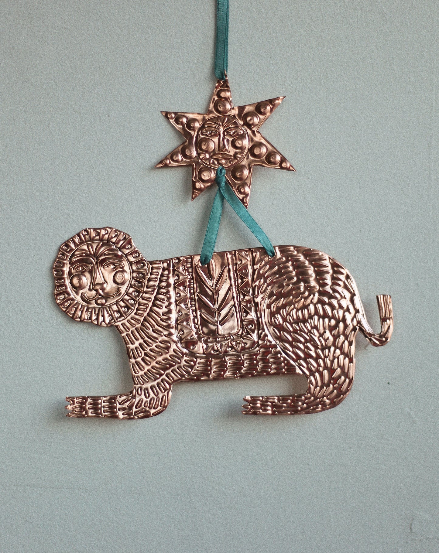 Copper Lion Wall Ornament