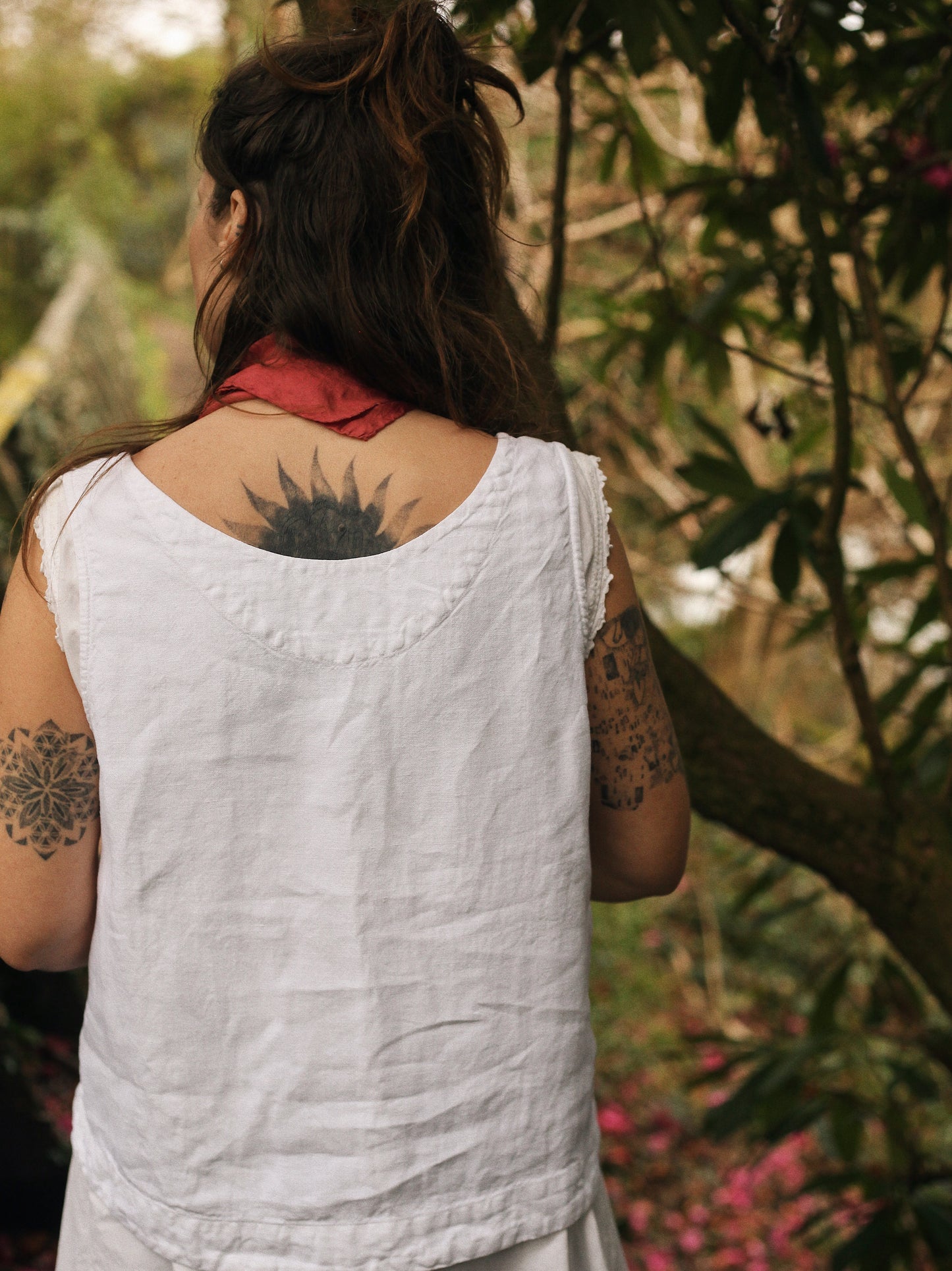 Hand Embroidered Linen Pear Vest