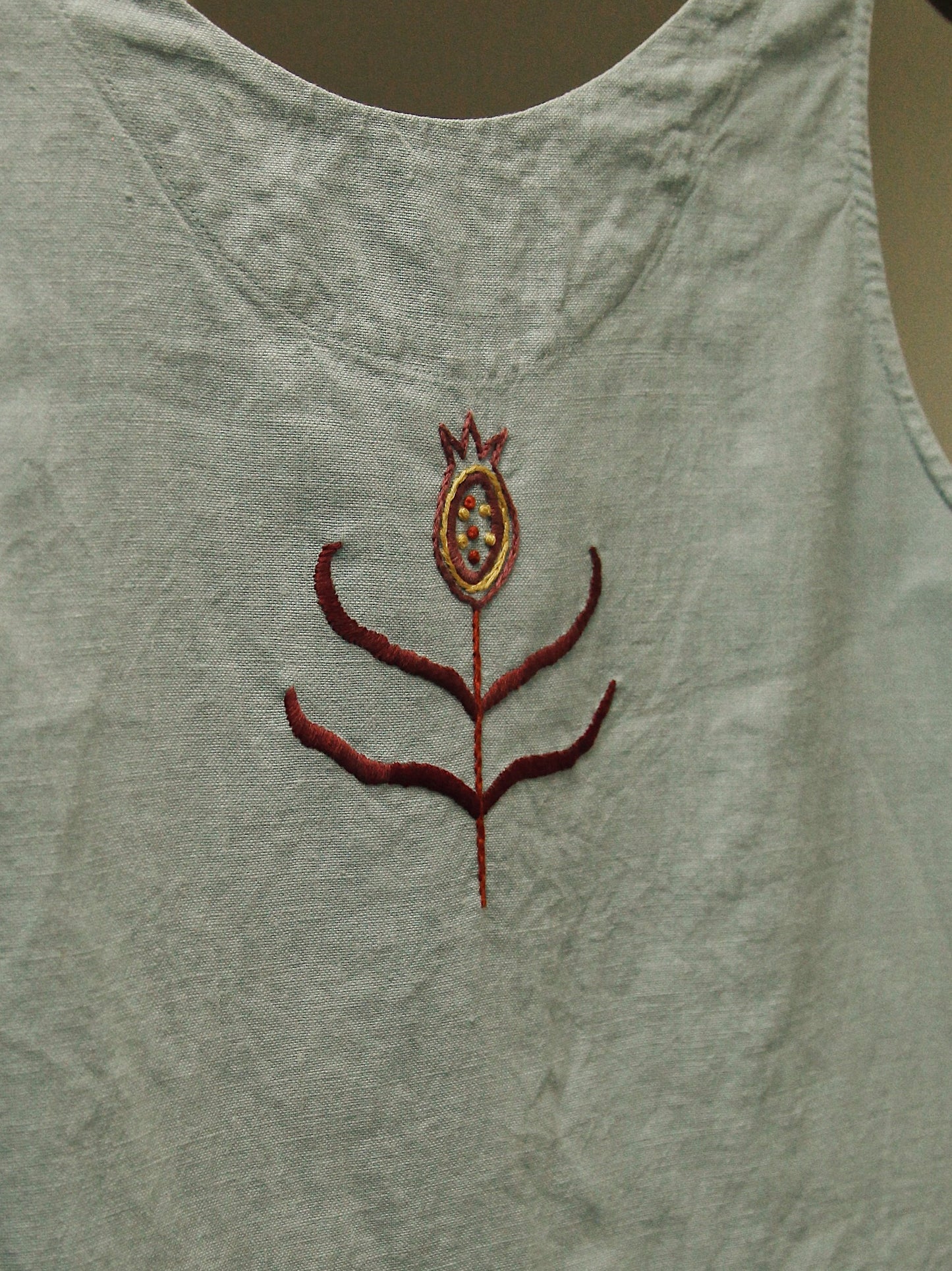 Hand Embroidered Rooster Vest