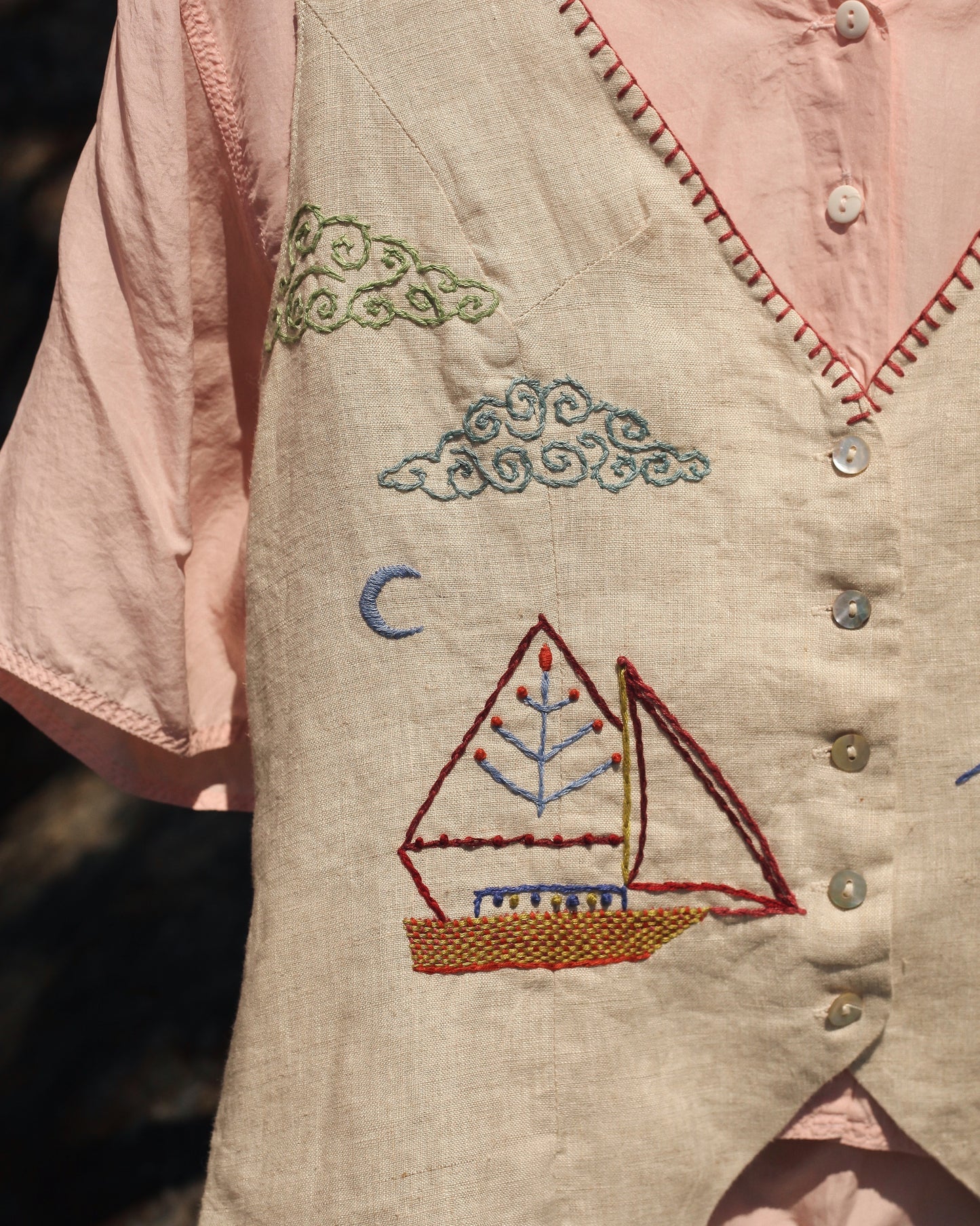 Hand Embroidered "Dreamland" Waistcoat