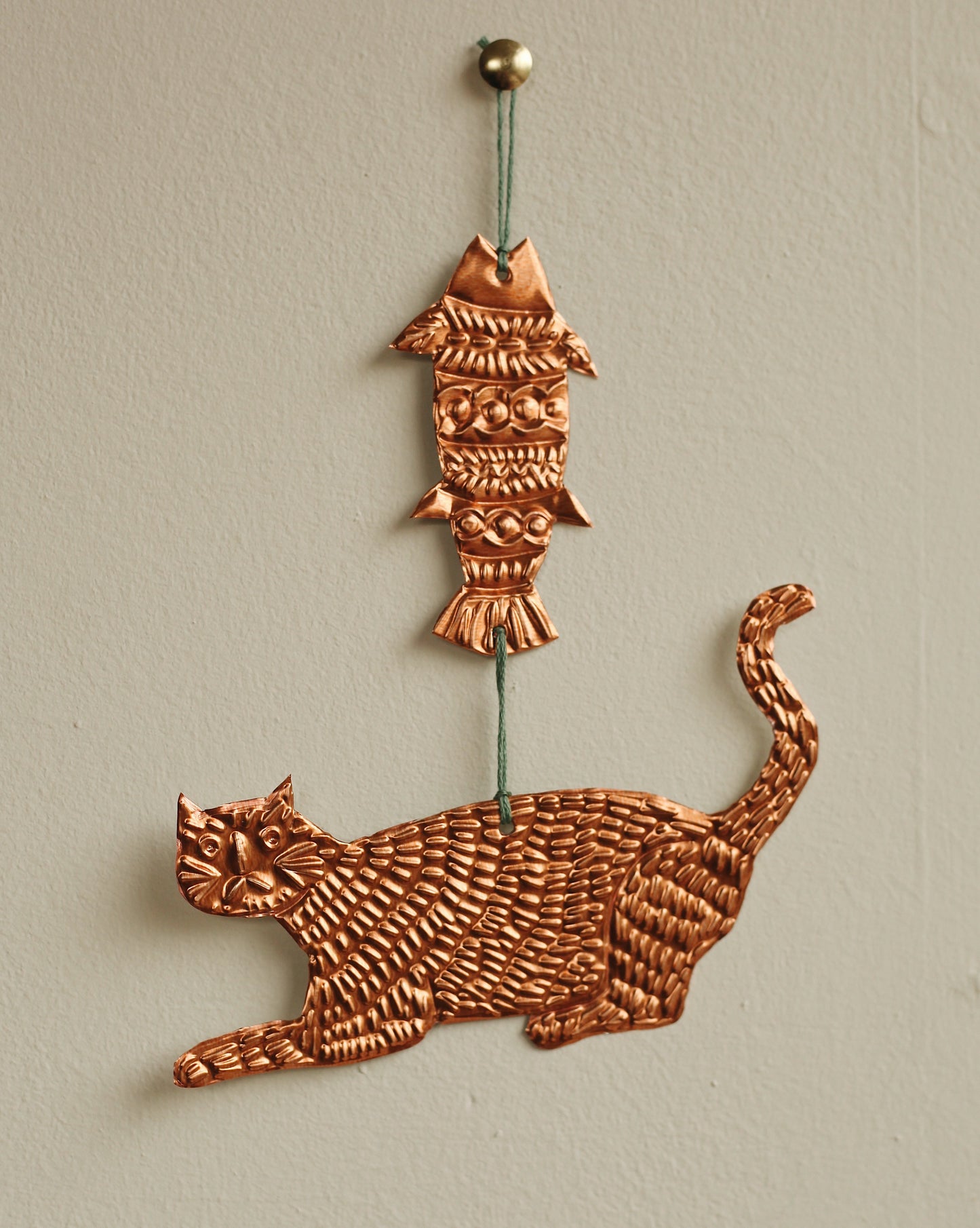 Tin Cat & Fish Wall Decoration