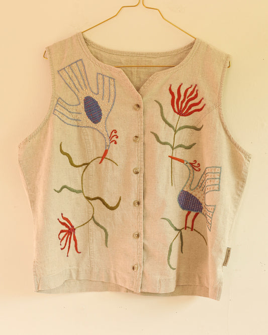 Hand Embroidered Folk Vest