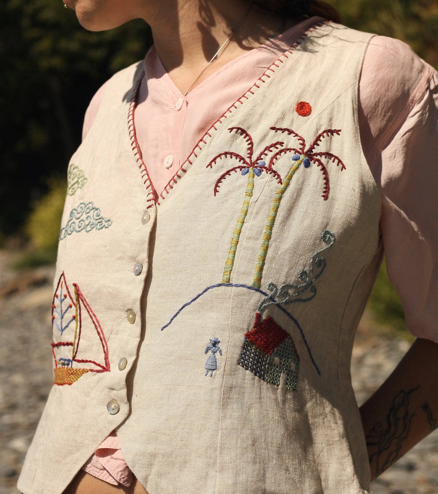 Hand Embroidered "Dreamland" Waistcoat