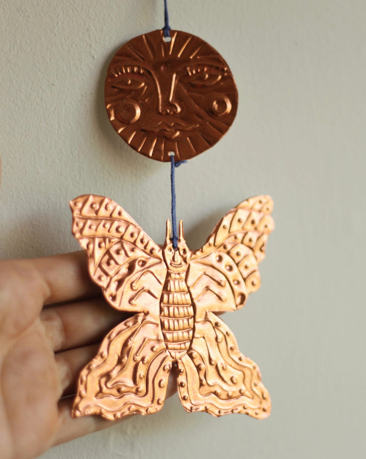 Handmade Tin Moth Hanging Decoration