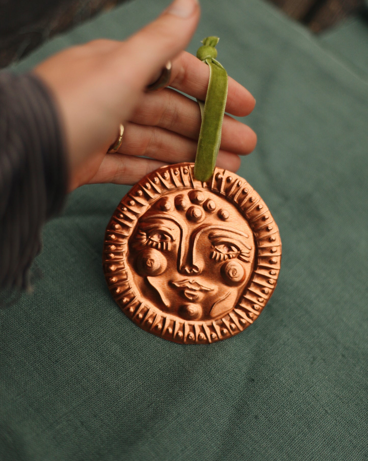 Tin Sun Face Decoration