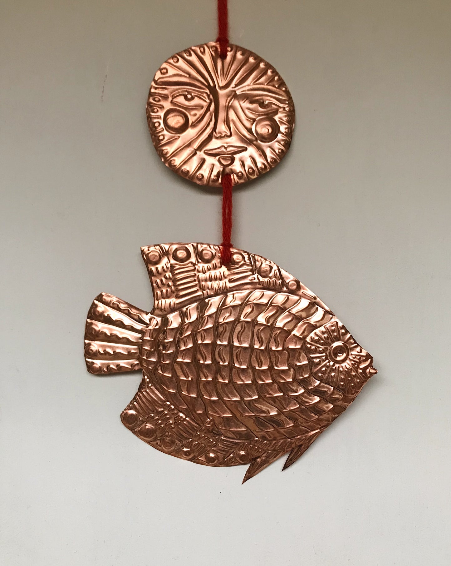 Copper Angel Fish & Moon Wall Decorating