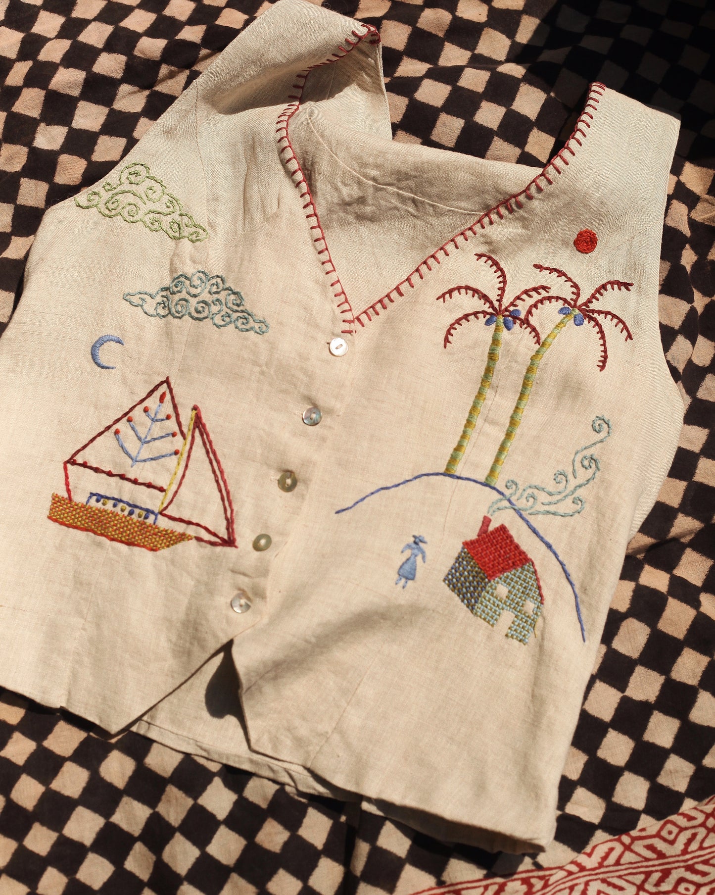 Hand Embroidered "Dreamland" Waistcoat