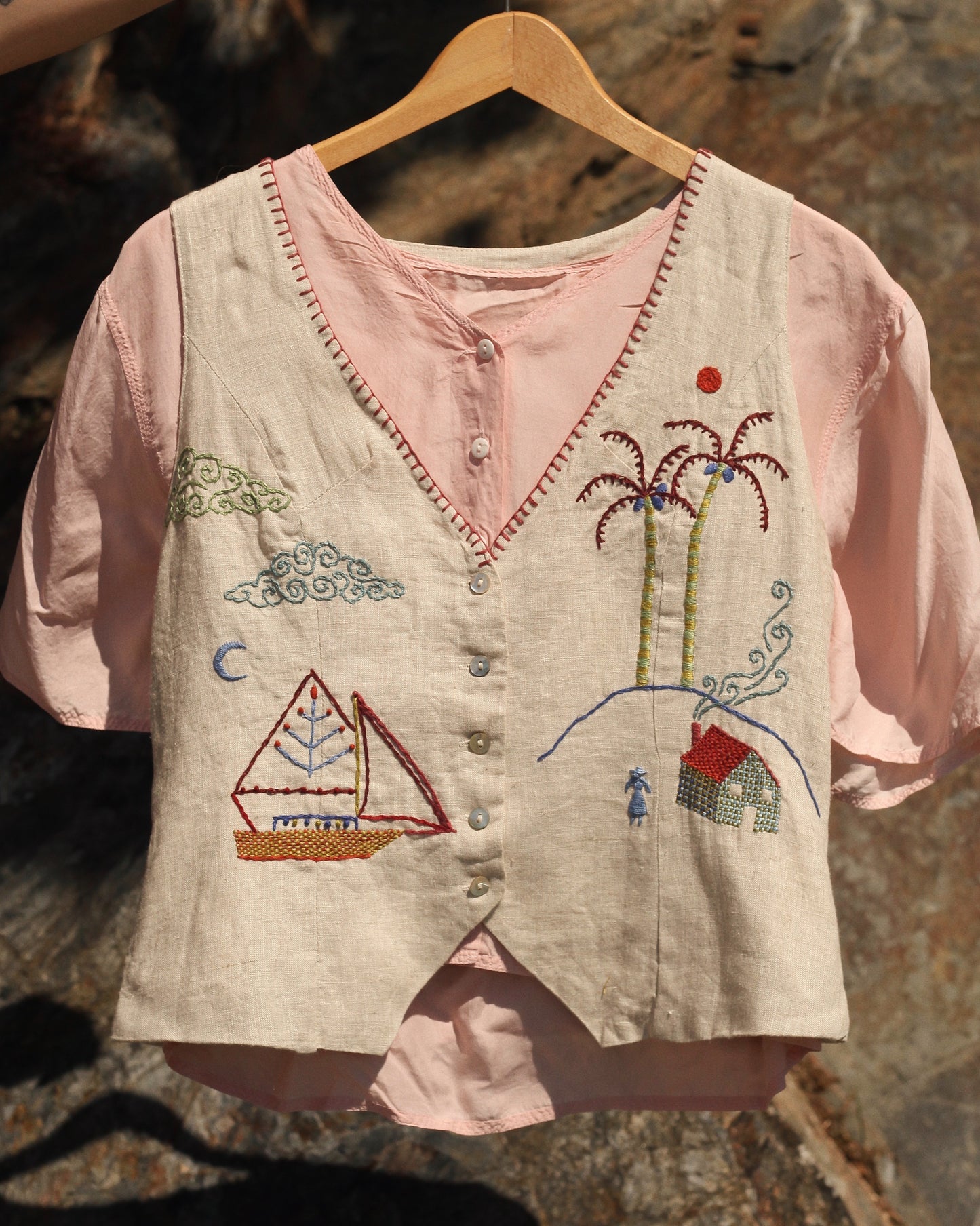 Hand Embroidered "Dreamland" Waistcoat