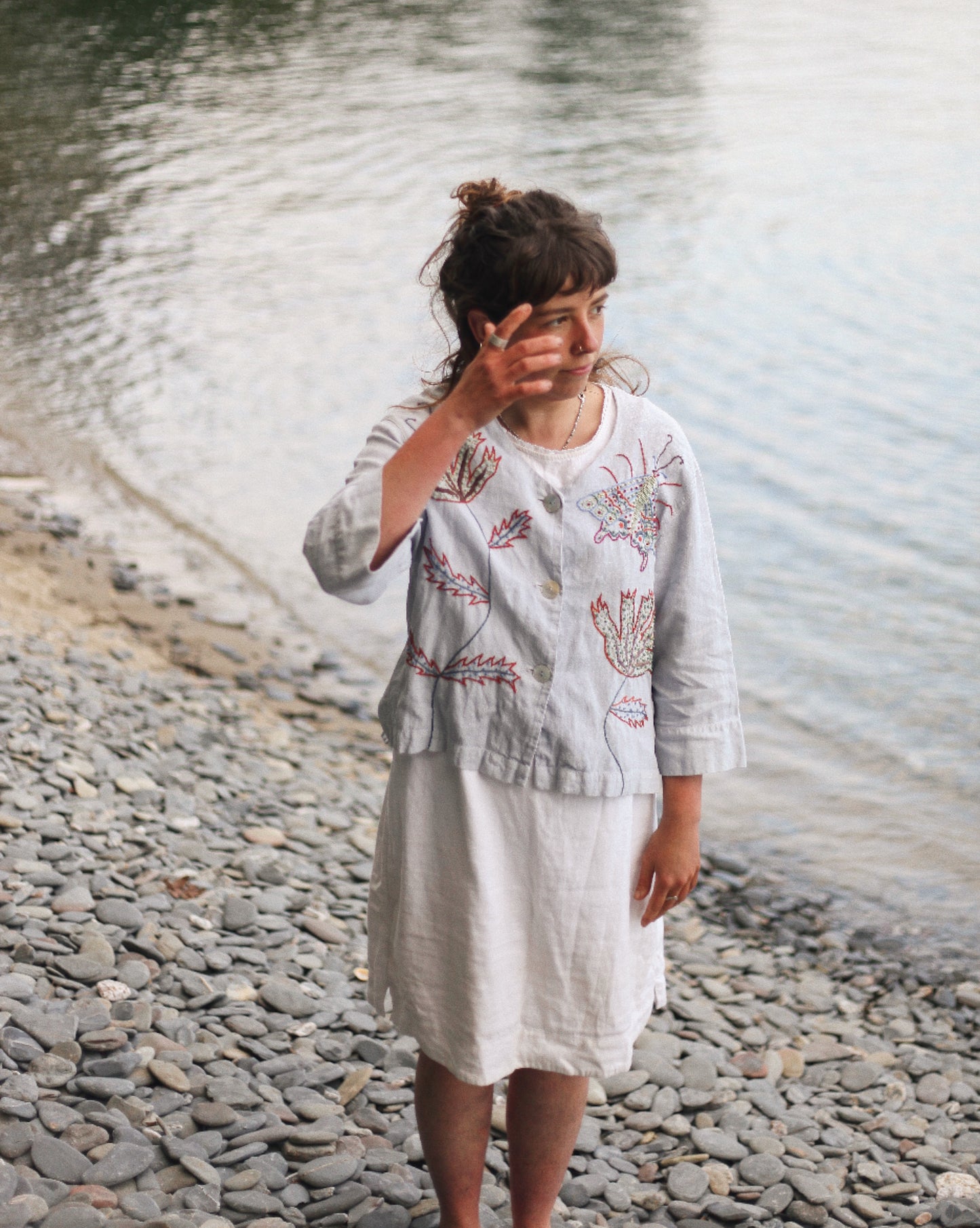 Hand Embroidered Moth Blouse