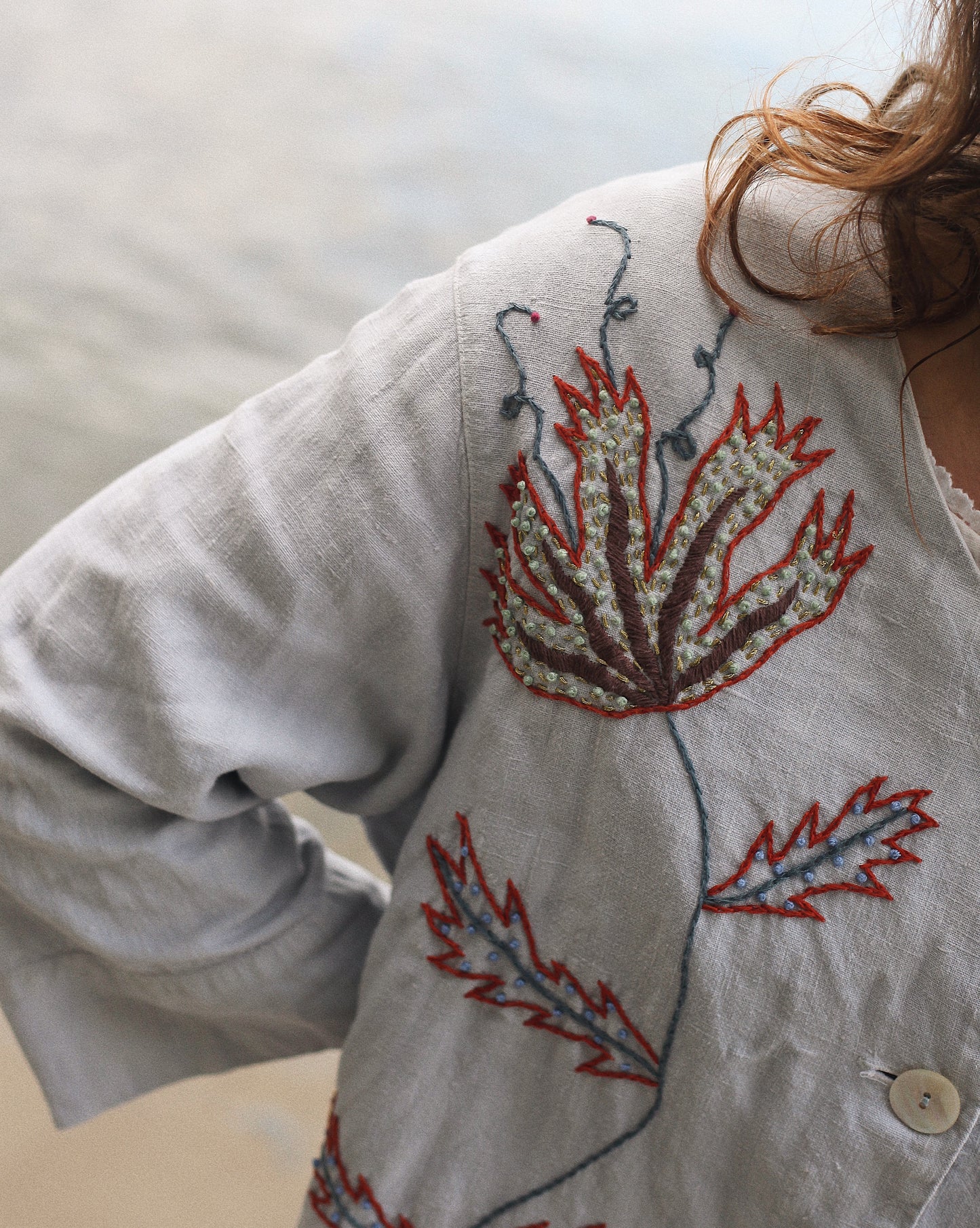 Hand Embroidered Moth Blouse