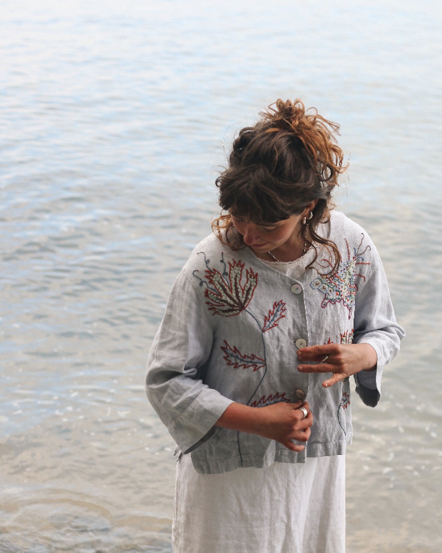 Hand Embroidered Moth Blouse