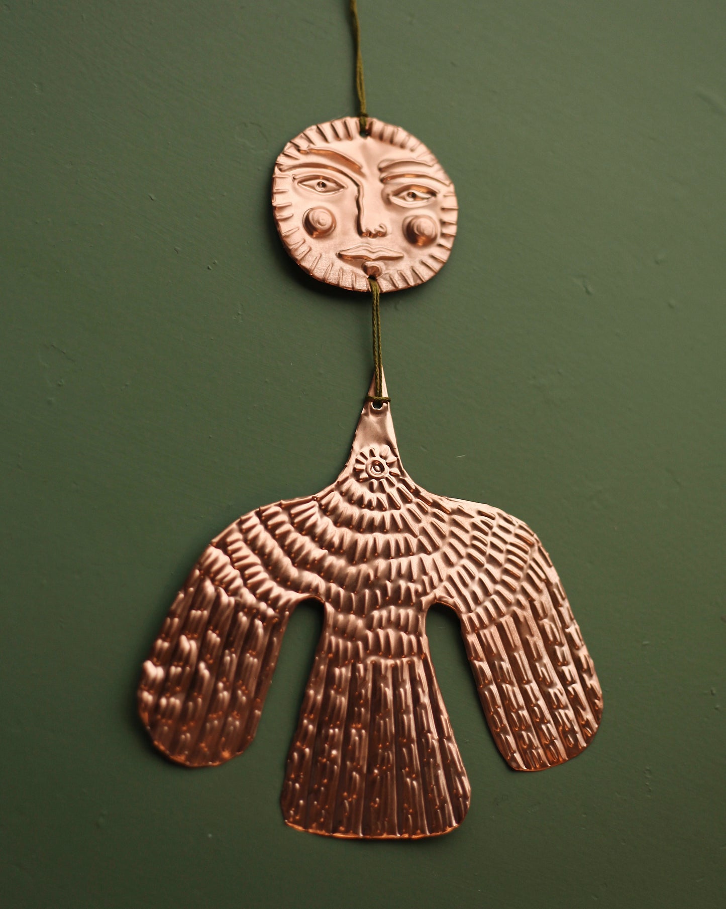 Bird & Sun ~ Copper Hanging Decoration