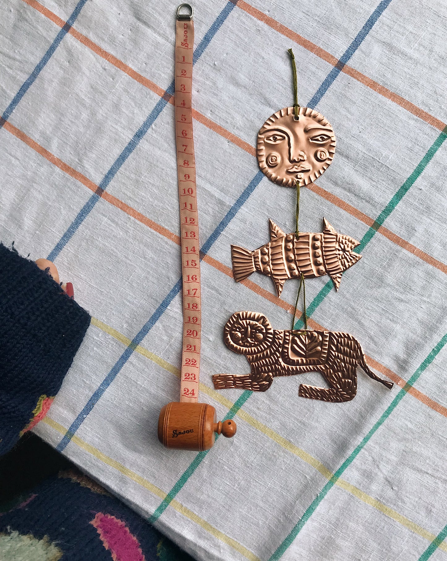 Copper Lion, Fish & Moon Decoration