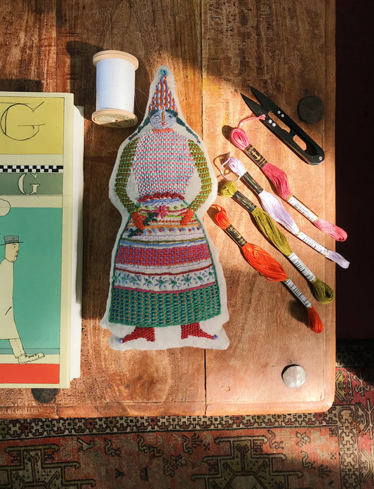 Hand Embroidered Doll